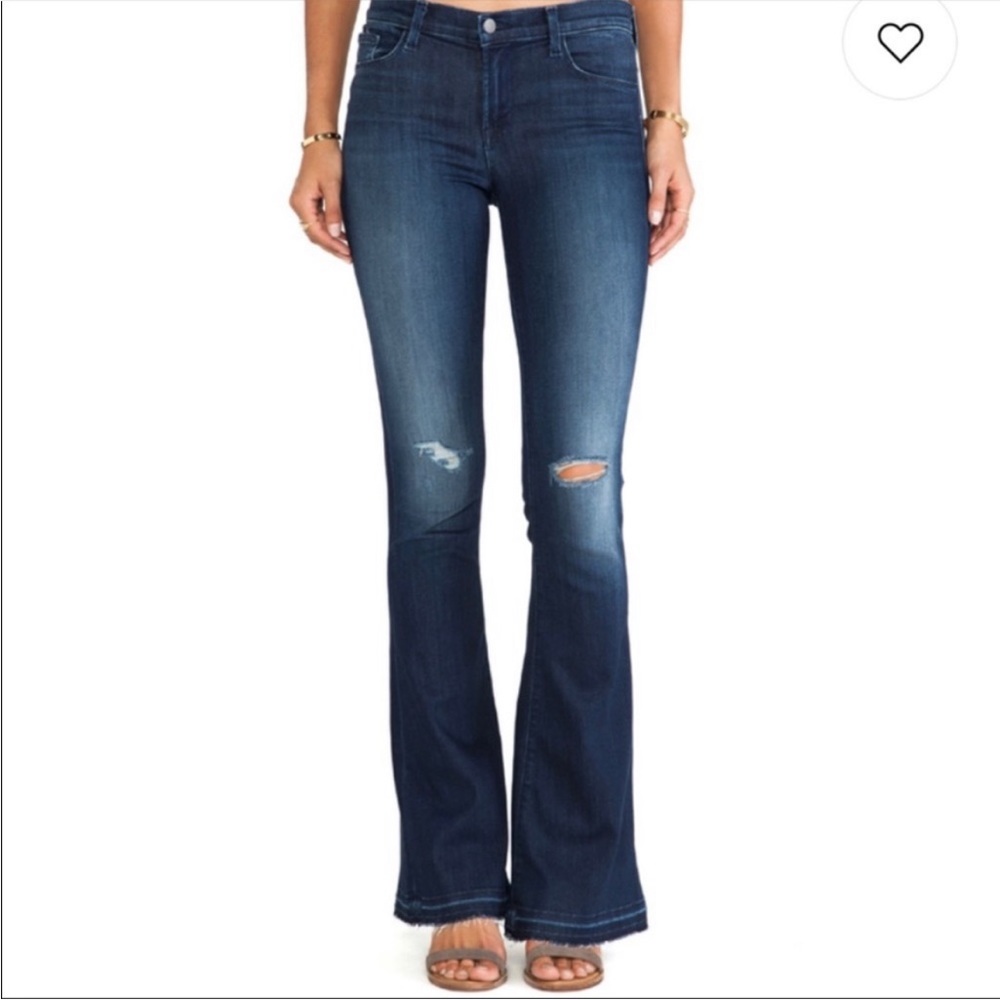 J BRAND Distressed Martini Riot Destr Skinny Flare Jeans 26